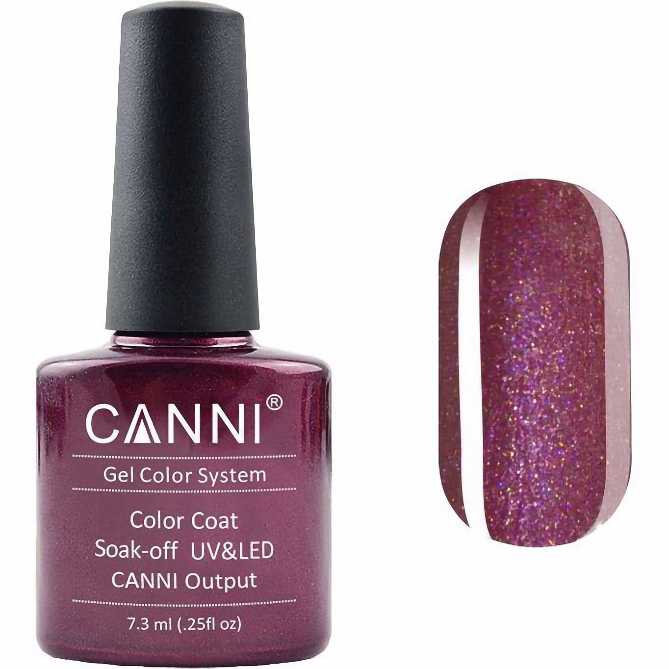 Гель-лак Canni Color Coat Soak-off UV&LED 123 коричнево-розовый с шиммером 7.3 мл - фото 1