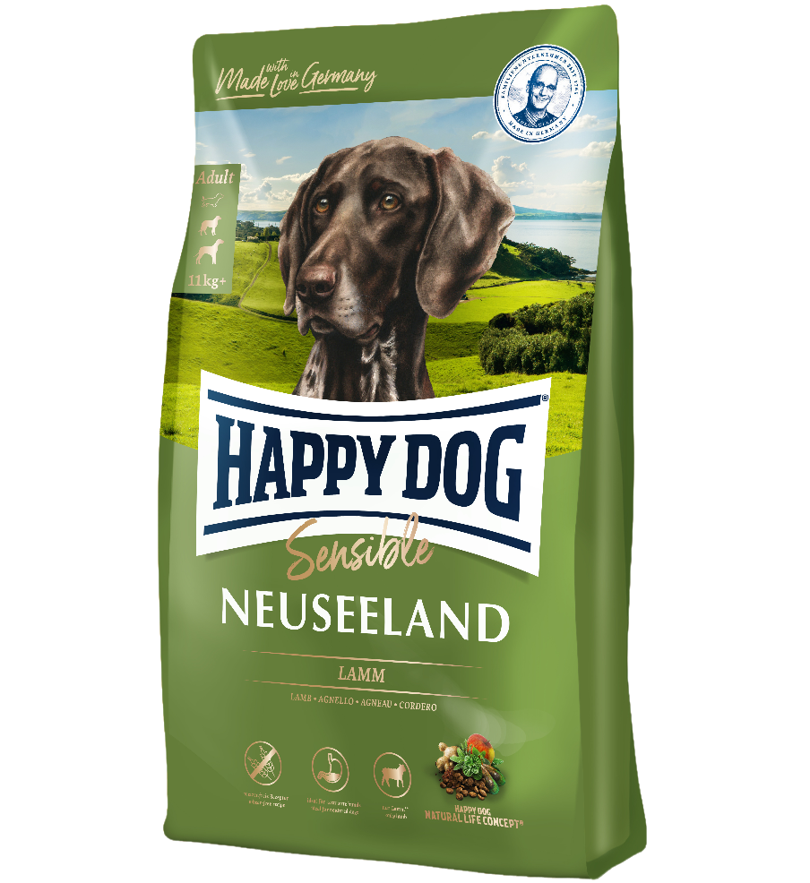 Сухий корм для собак середніх та великих порід з чутливим травленням Happy Dog Sensible Neuseeland, з ягням, 4 кг (3533) - фото 1