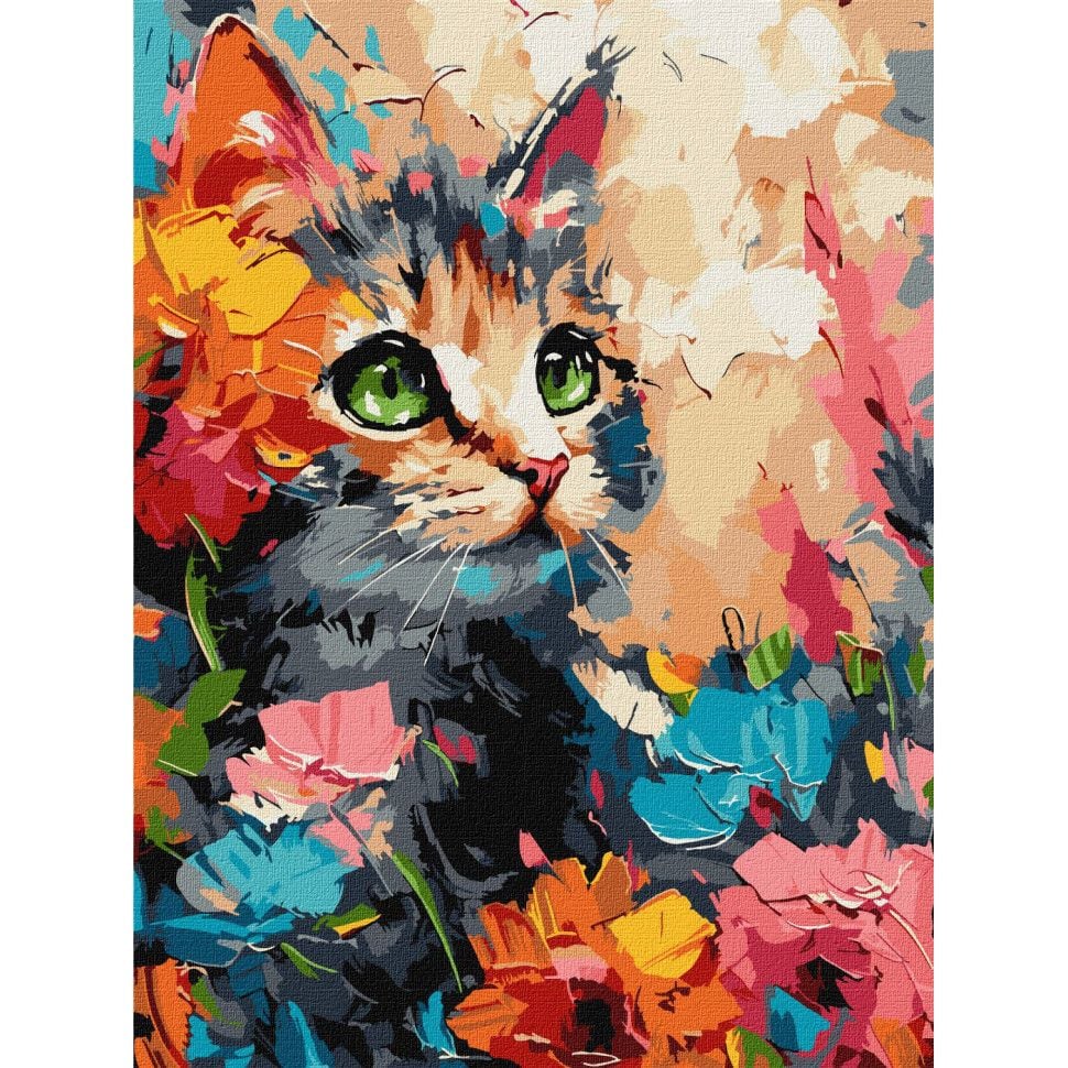 Картина по номерам Ideyka Пушистый котик KHO6598 30х40см - фото 1