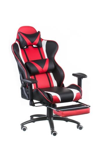 Геймерське крісло Special4you ExtremeRace з підставкою для ніг чорне з червоним (E4947) - фото 9
