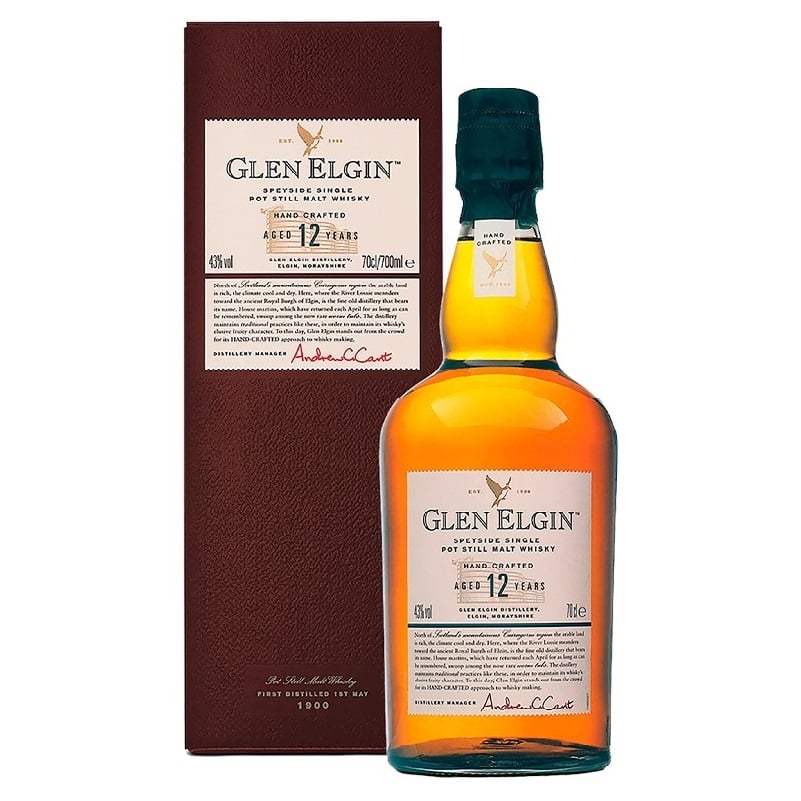 Виски Glen Elgin 12 yo, в тубусе, 43% 0,7 л - фото 1