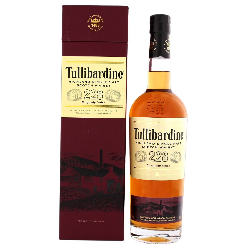 Віскі Tullibardine Burgundy Finish 228 Single Malt Scotch Whisky 43% 0.7 л - фото 1
