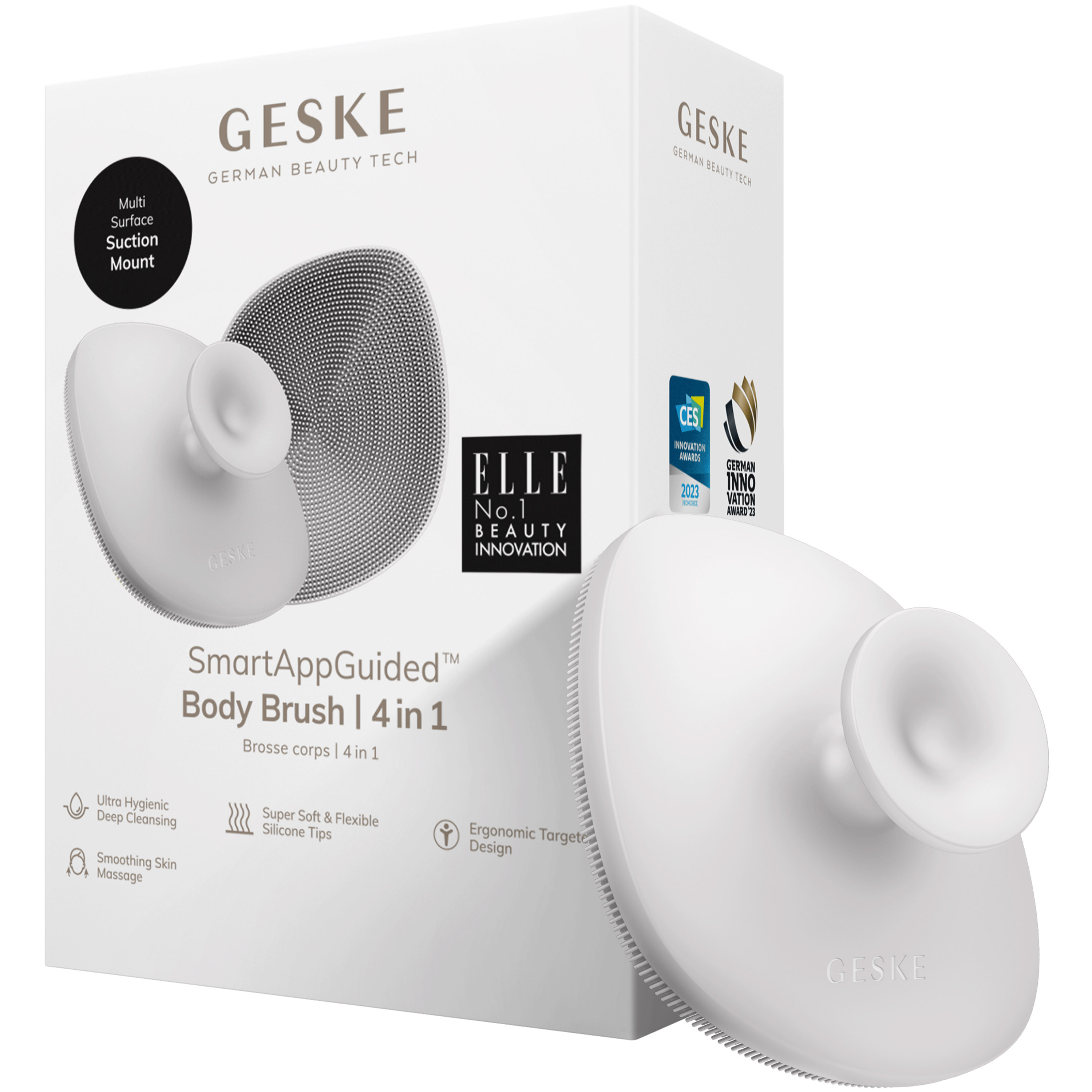 Щетка для тела GESKE Body Brush 4 в 1 белая - фото 1