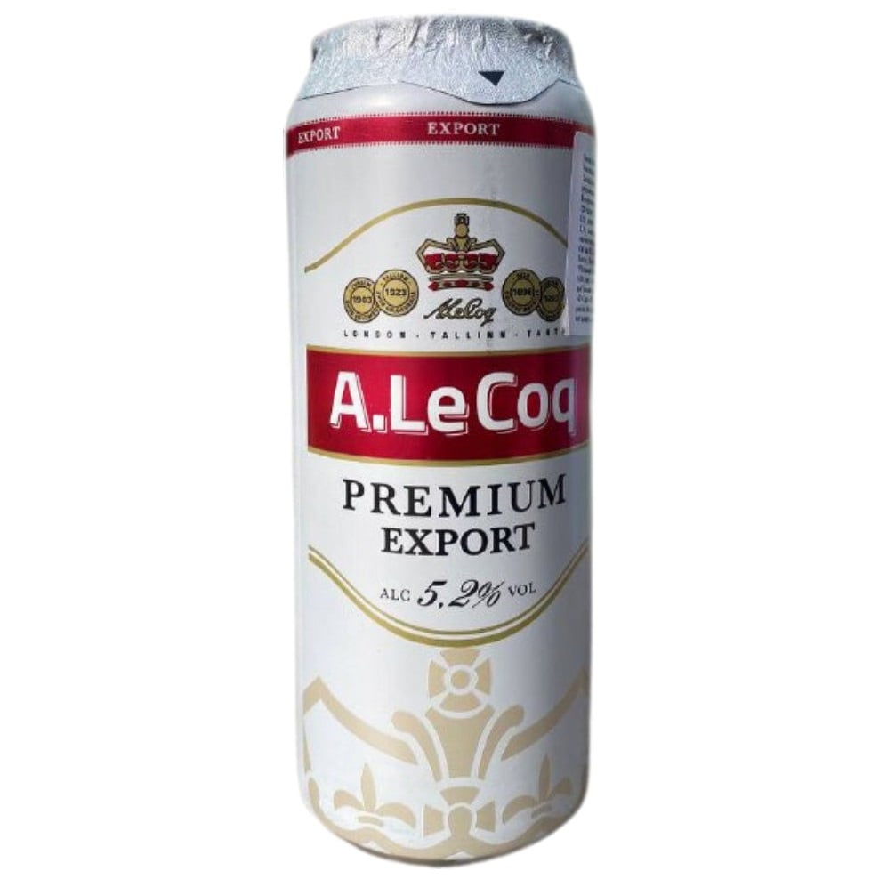 Пиво A. Le Coq Premium, светлое, фильтрованное, 5,2%, ж/б, 0,5 л - фото 1