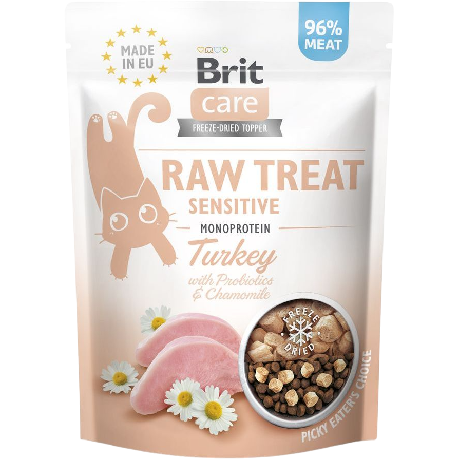 Лакомство для кошек Brit Care Raw Treat Sensitive с индейкой 40 г - фото 1