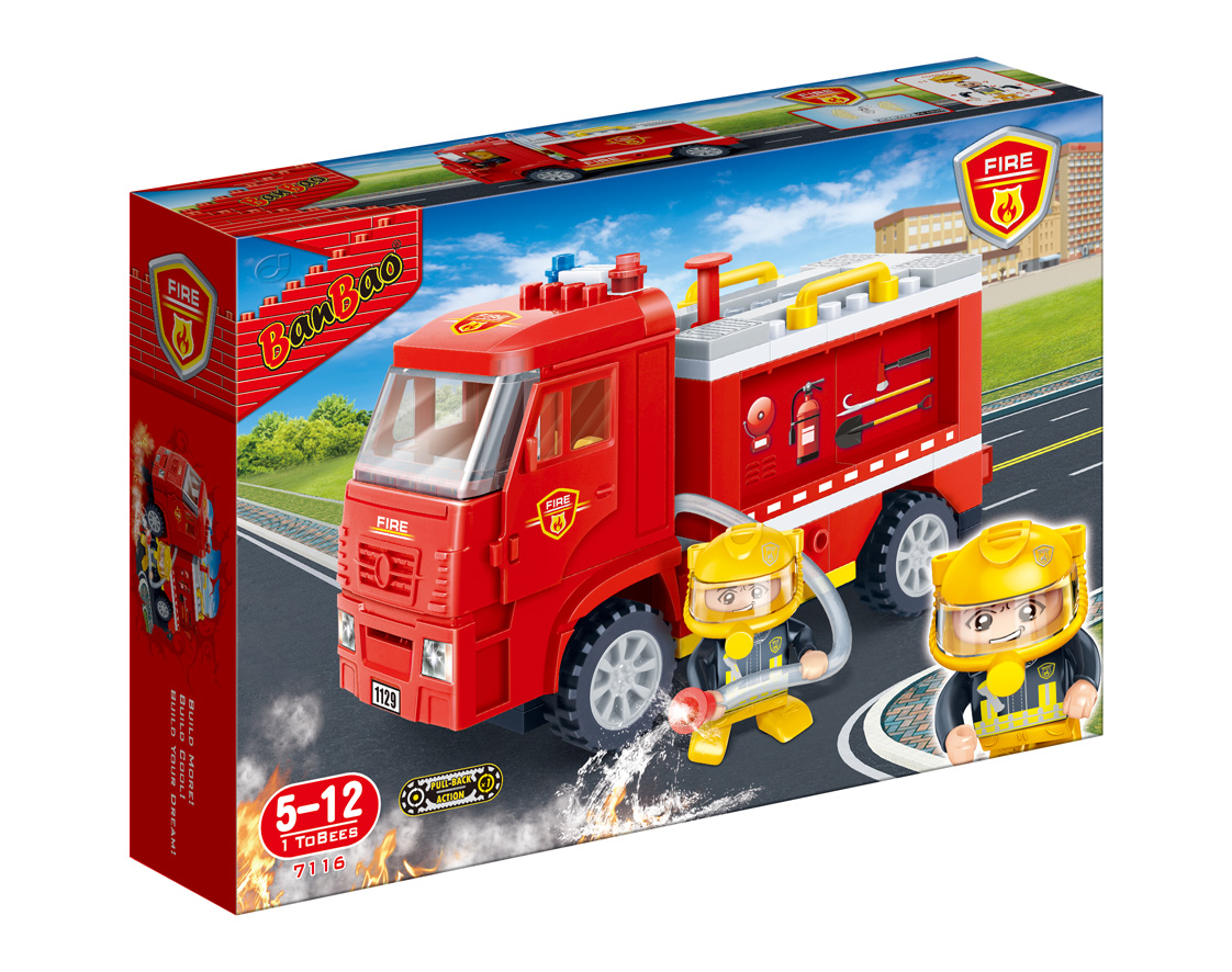 Конструктор BanBao Пожежники Пожежне авто, 126 елементів (7116) - фото 1