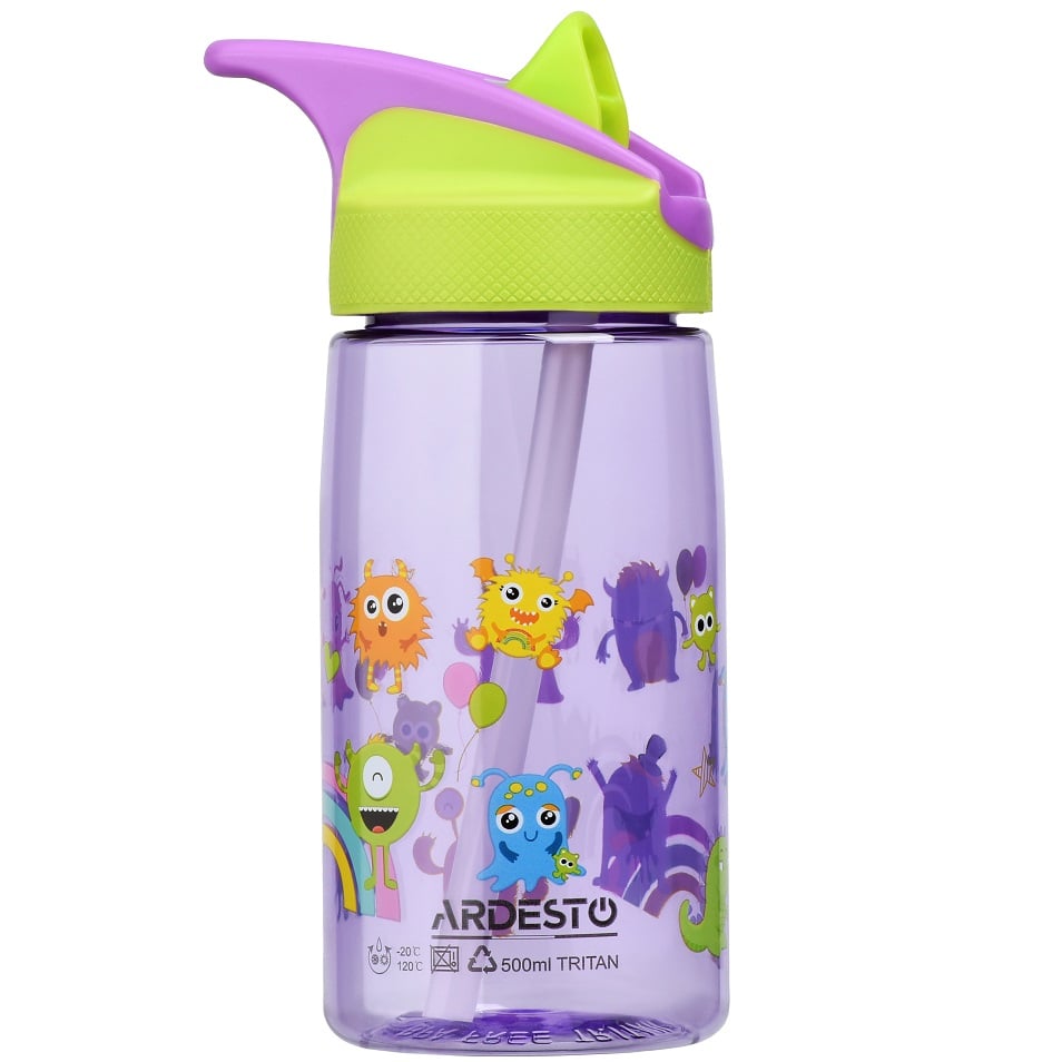 Пляшка для води Ardesto Luna Kids, 0,5 л, фіолетовий (AR2201TM) - фото 1