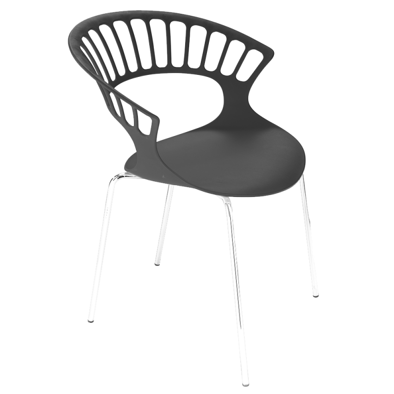 Кресло Papatya Tiara, база хром, темно-серый (4823052300968) - фото 1