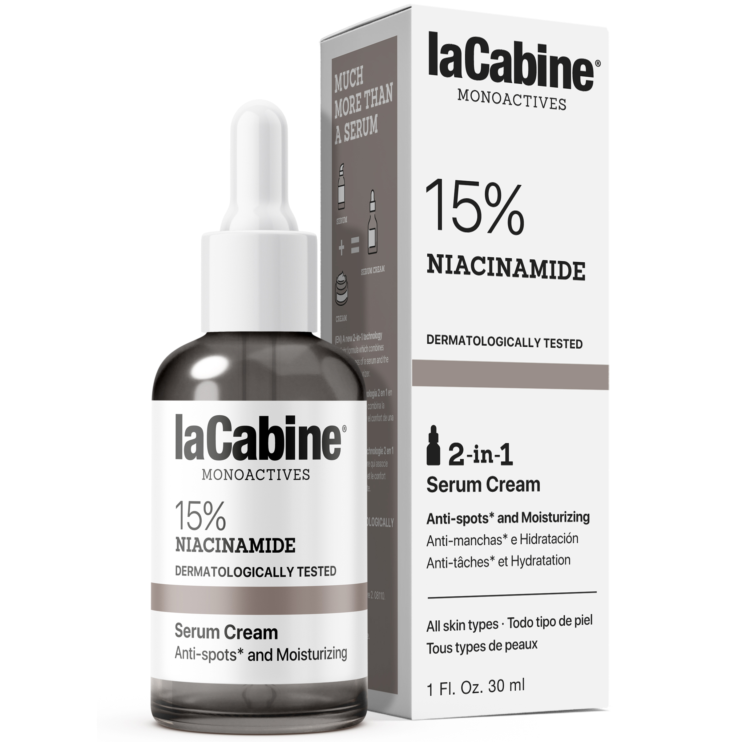 Зволожувальна крем-сироватка La Cabine 15% Niacinamide 2in1 проти пігментних плям та недосконалостей 30 мл - фото 1