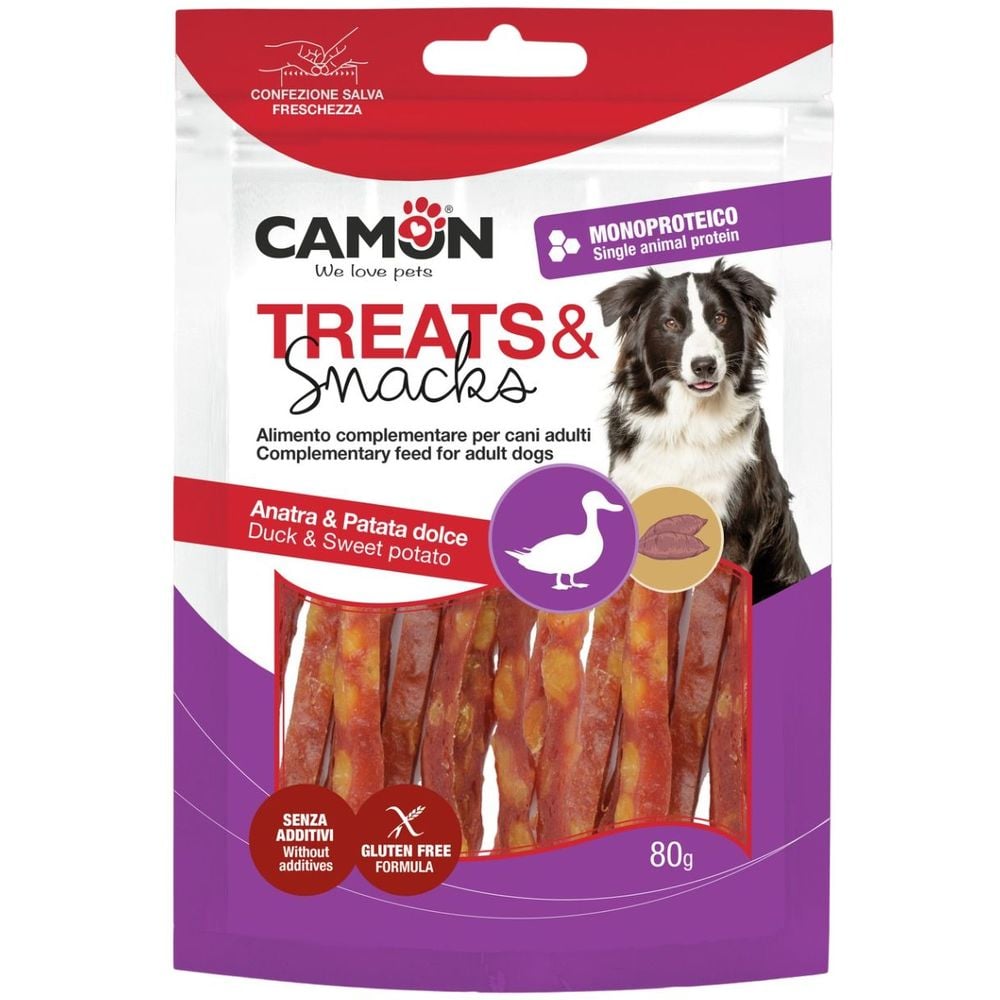 Ласощі для собак Camon Treats & Snacks Палички з качки та батату 80 г - фото 1