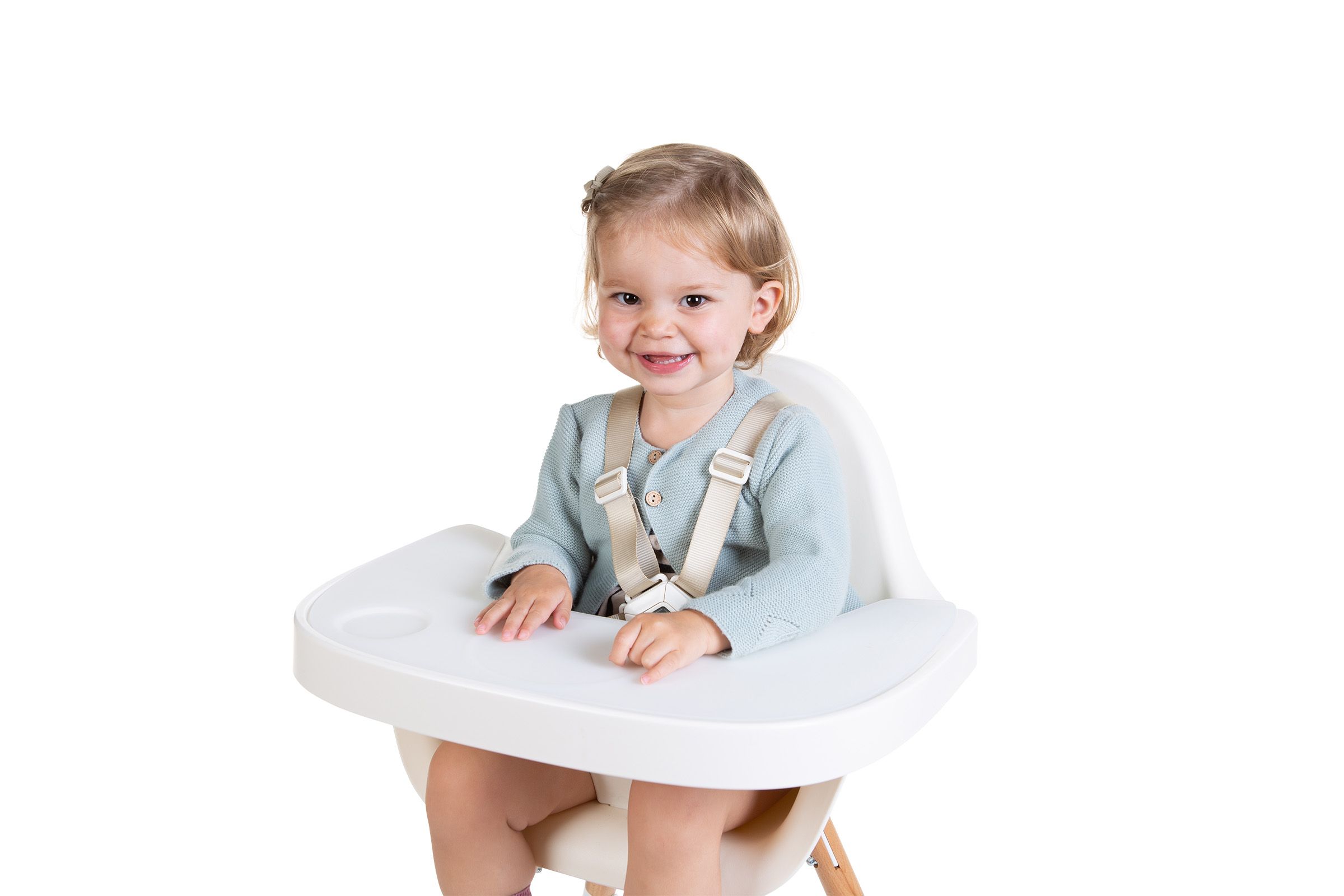 Столик к стулу для кормления Childhome Evolu с силиконовым подносом, белый (CHEVOTSAW) - фото 3