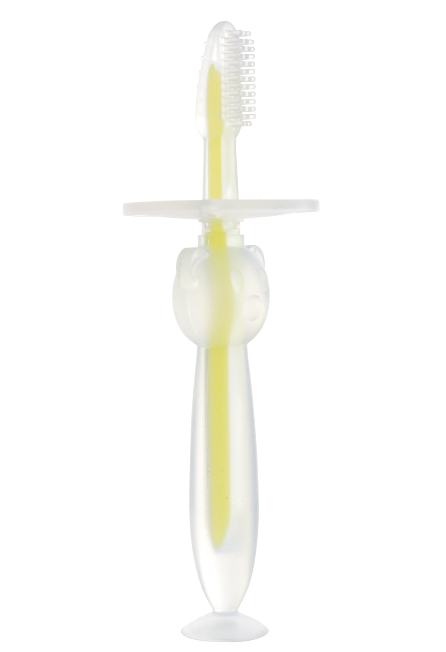 Зубна щітка на присоску Baby Team, силіконова, жовта (7205) - фото 1