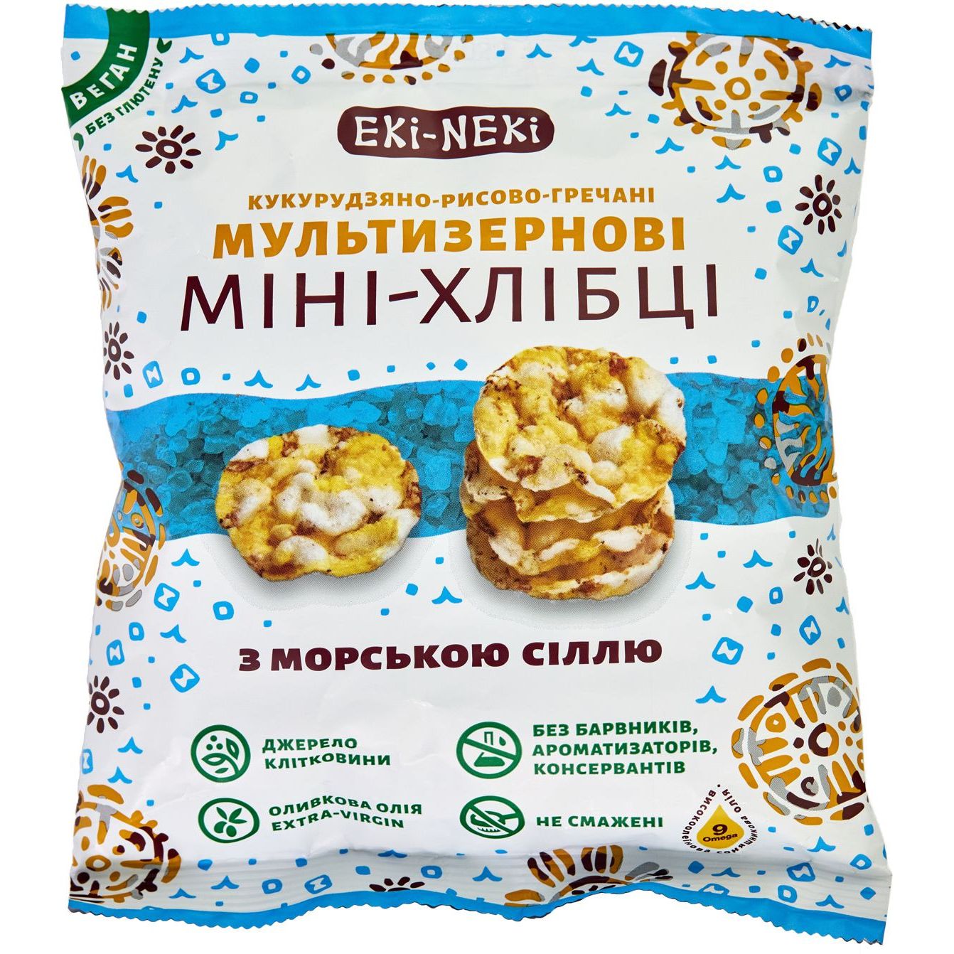 Мини-хлебцы Eki-Neki кукурузно-рисово-гречневые с морской солью 40 г (793904) - фото 1