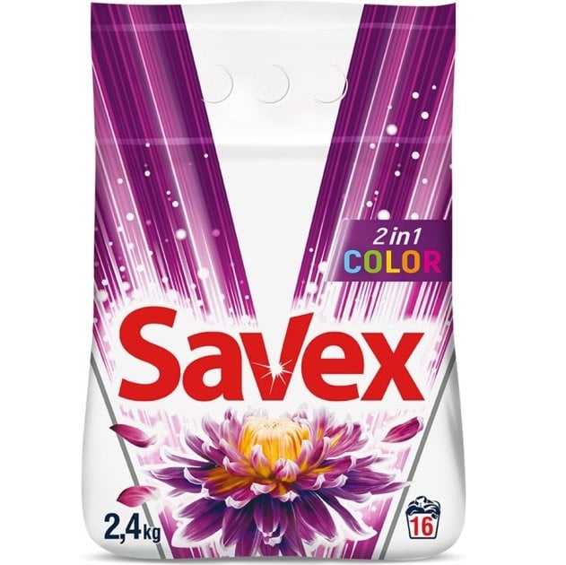 Стиральный порошок Savex 2в1 Color, 2,4 кг - фото 1