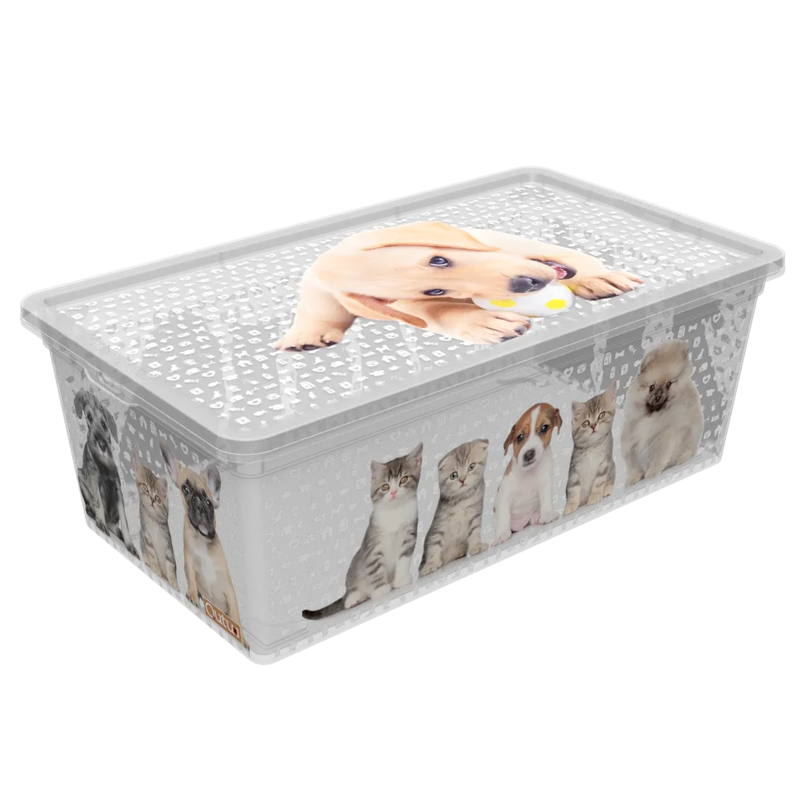 Коробка Qutu Light Box Cats and dogs, 5 л, 33,5х19х11,5 см, белый (LIGHT BOX с/к CATS AND DOGS 5л.) - фото 1