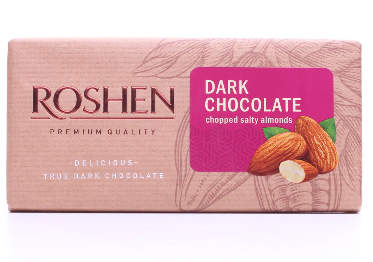 Шоколад черный Roshen с подсоленным миндалем, 90 г (782552) - фото 1