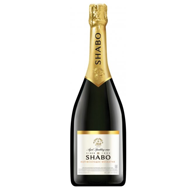 Вино игристое Shabo Classic Мускатное, белое, полусладкое, 10,5-13,5%, 0,75 л - фото 1