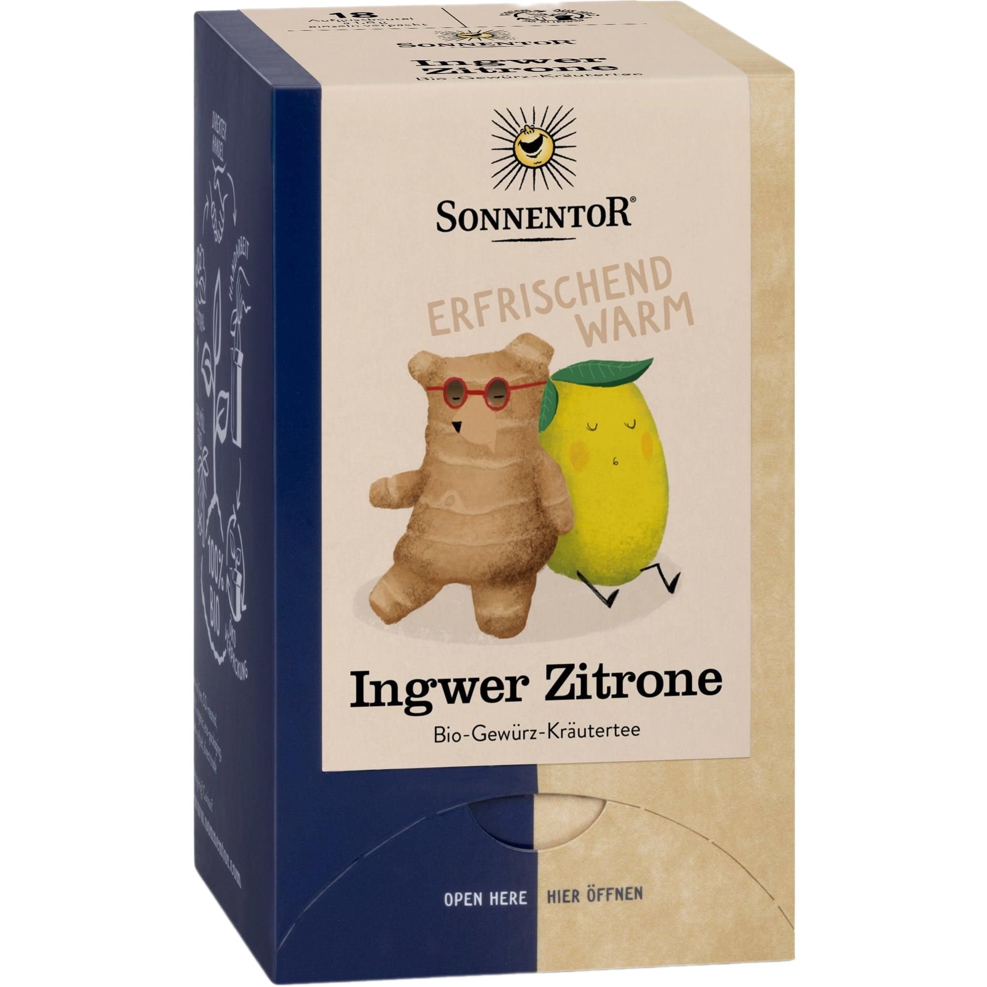 Чай трав'яний Sonnentor Ginger Lemon органічний 32.4 г (18 шт. х 1.8 г) - фото 1