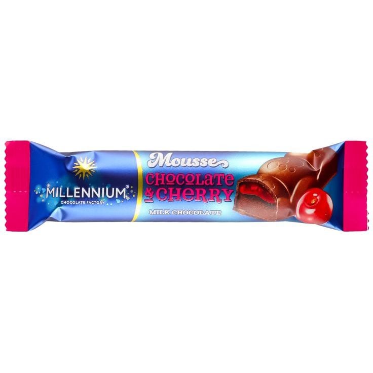 Шоколад молочний Millennium Mousse Chocolate&Cherry 33 г (922106) - фото 1