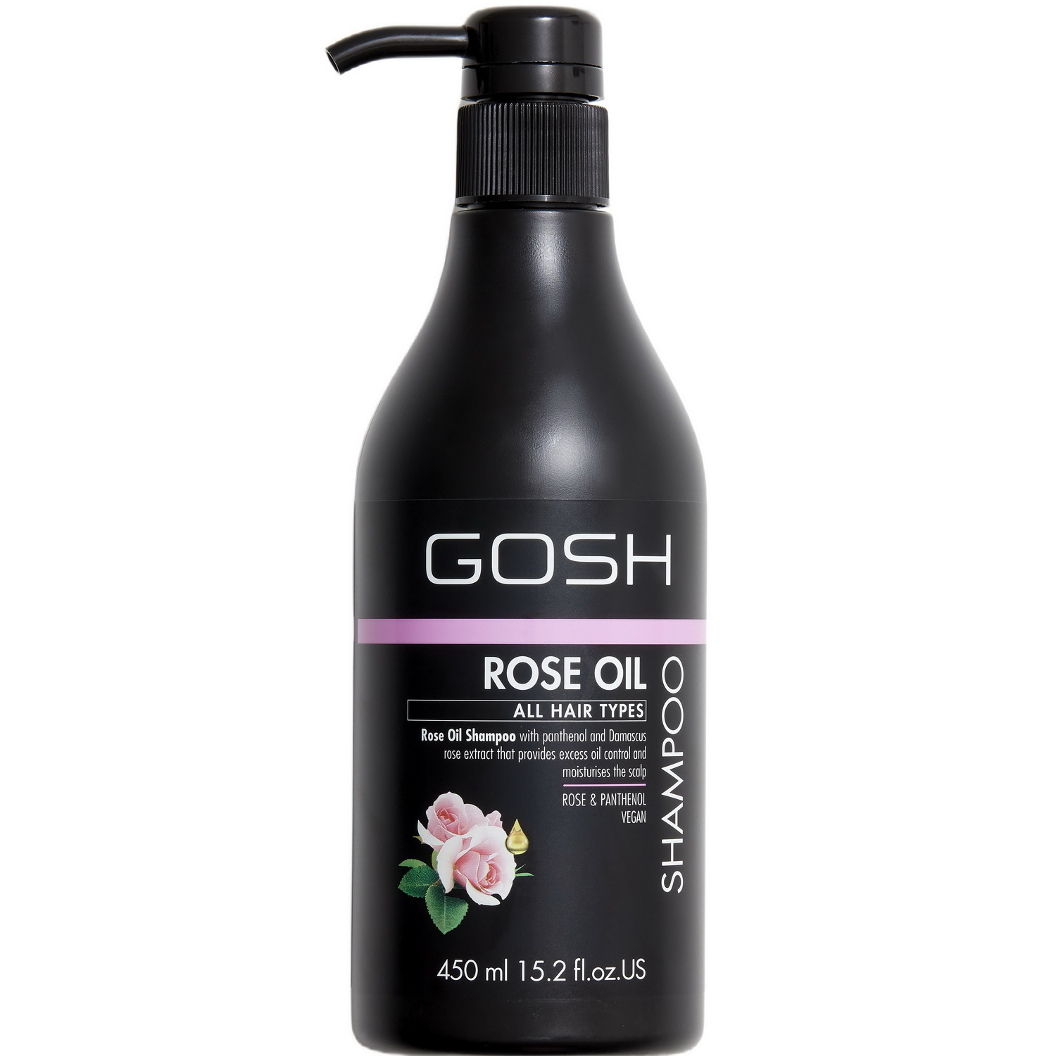 Шампунь Gosh Rose Oil з трояндовою олією, для всіх типів волосся, 450 мл - фото 1