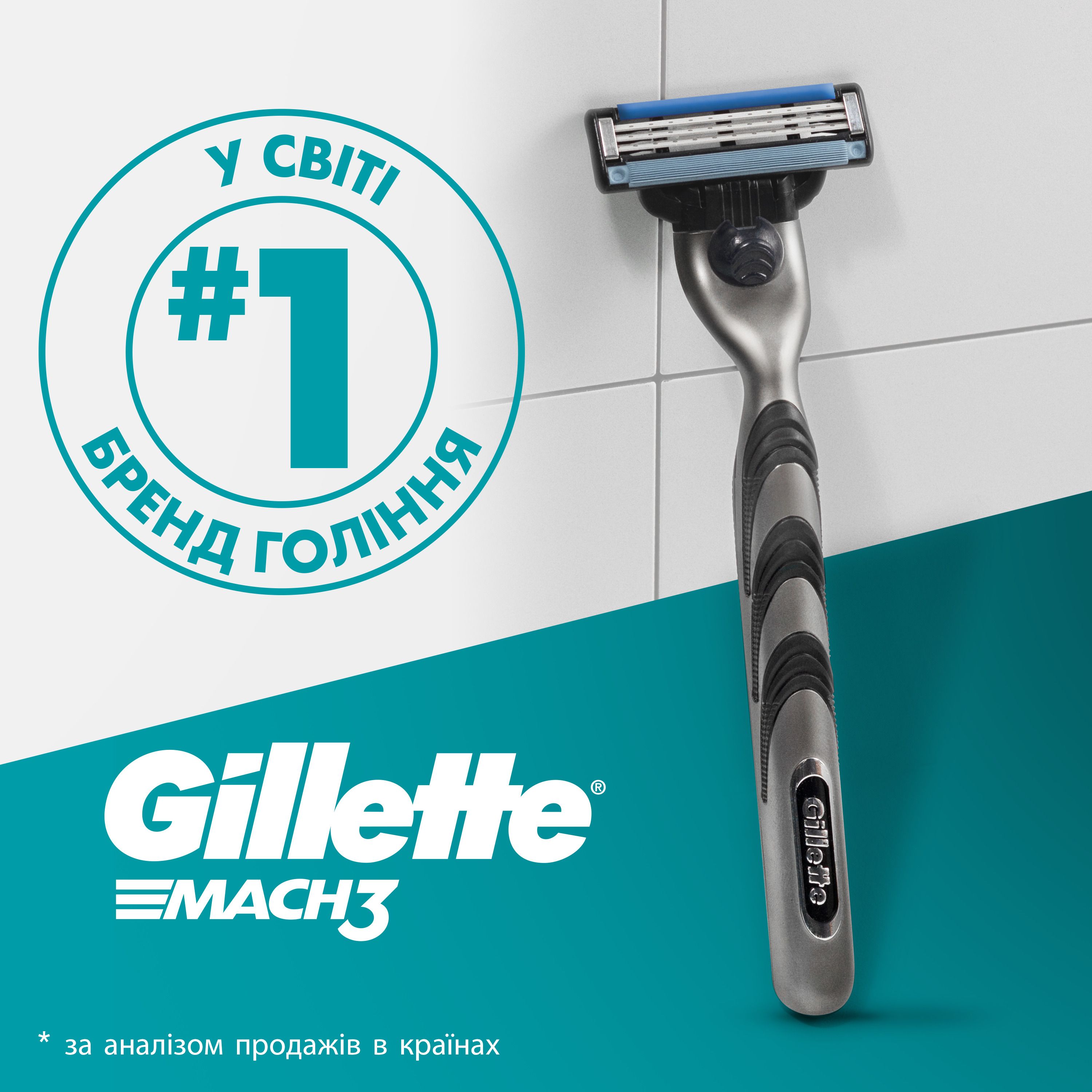 Подарочный набор для мужчин Gillette Mach3: бритва + сменные катриджи для бритья 2 шт. + гель для бритья + косметичка - фото 5