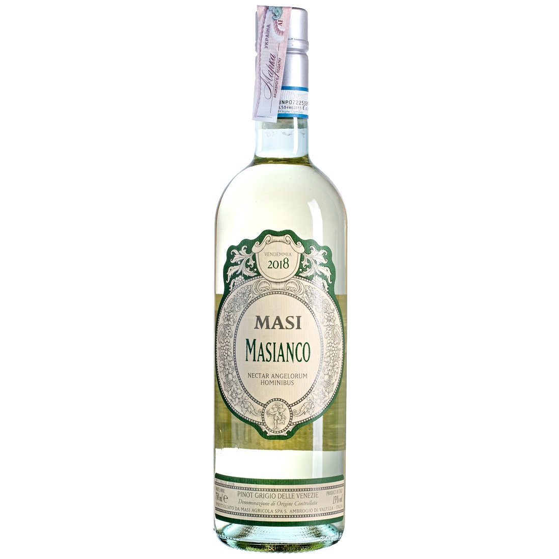 Вино Masi Pinot Grigio delle Venezie Masianco, біле, сухе, 13%, 0,75 л - фото 1