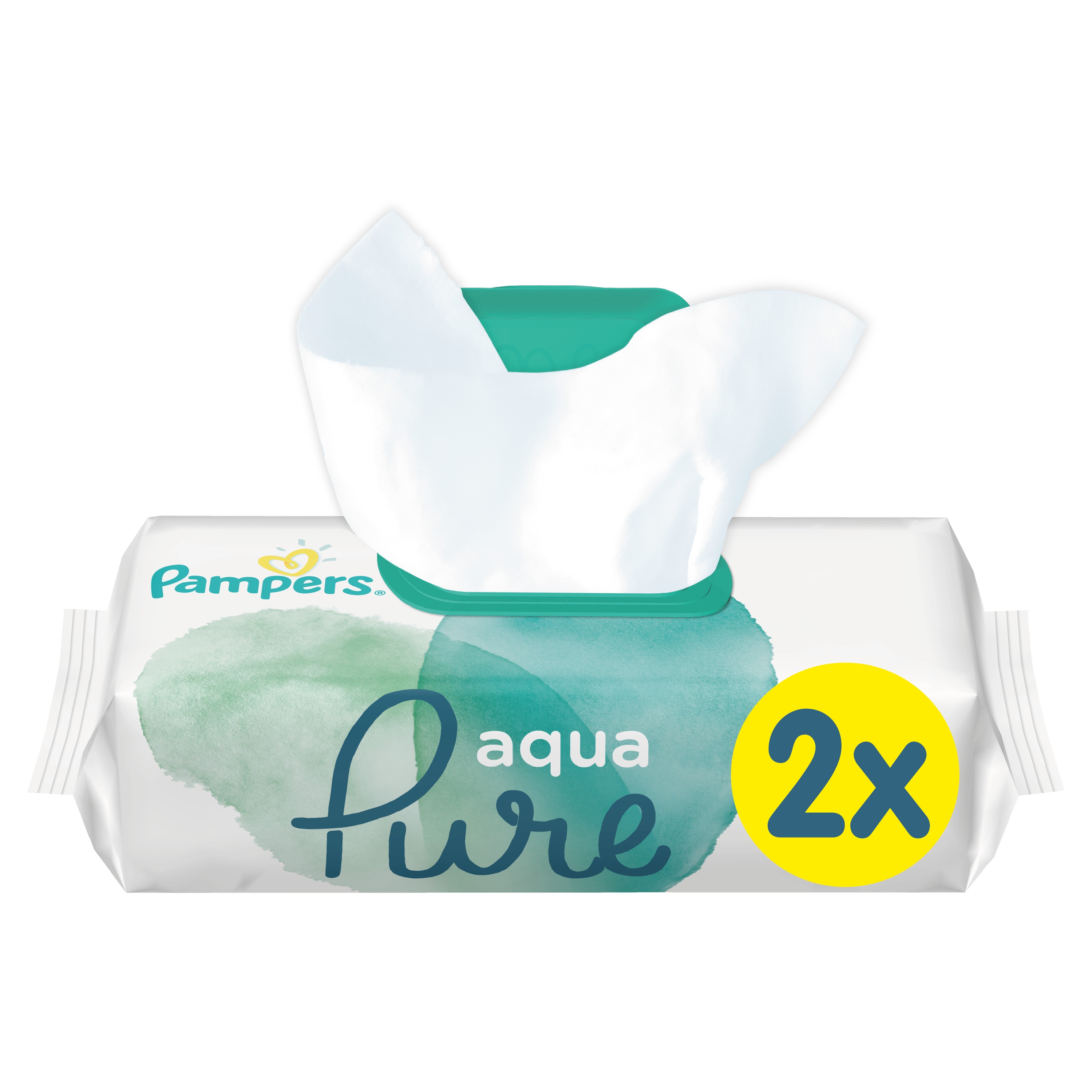 Детские влажные салфетки Pampers Aqua Pure, 96 шт. (2 уп. по 48 шт.) - фото 1
