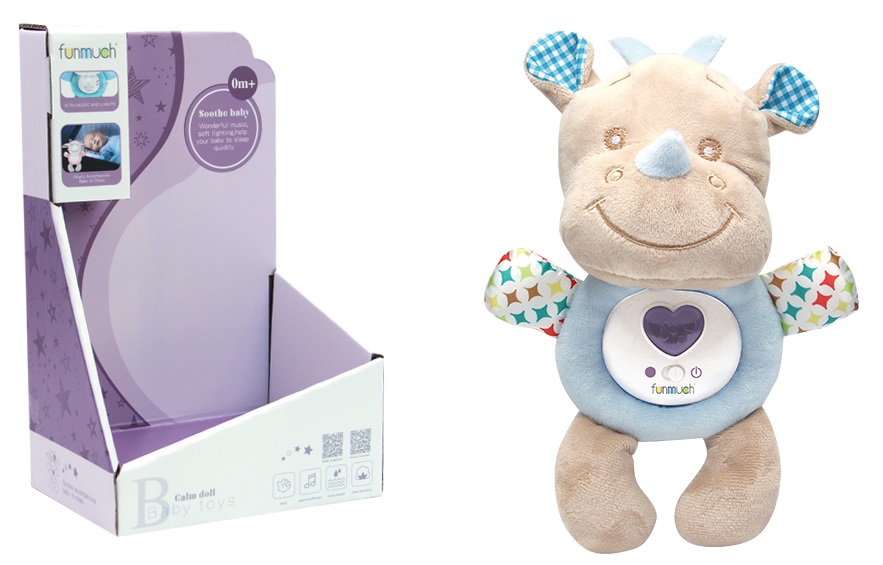 Мягкая игрушка Funmuch Baby Носорог, со световыми и музыкальными эффектами (FM888-3) - фото 4