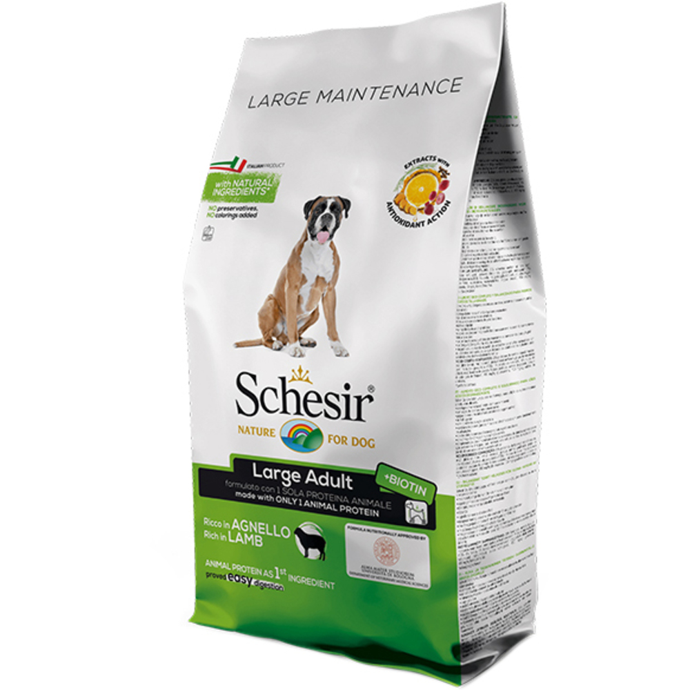 Монопротеїновий сухий корм для собак великих порід Schesir Dog Large Adult Lamb з ягням 12 кг - фото 1