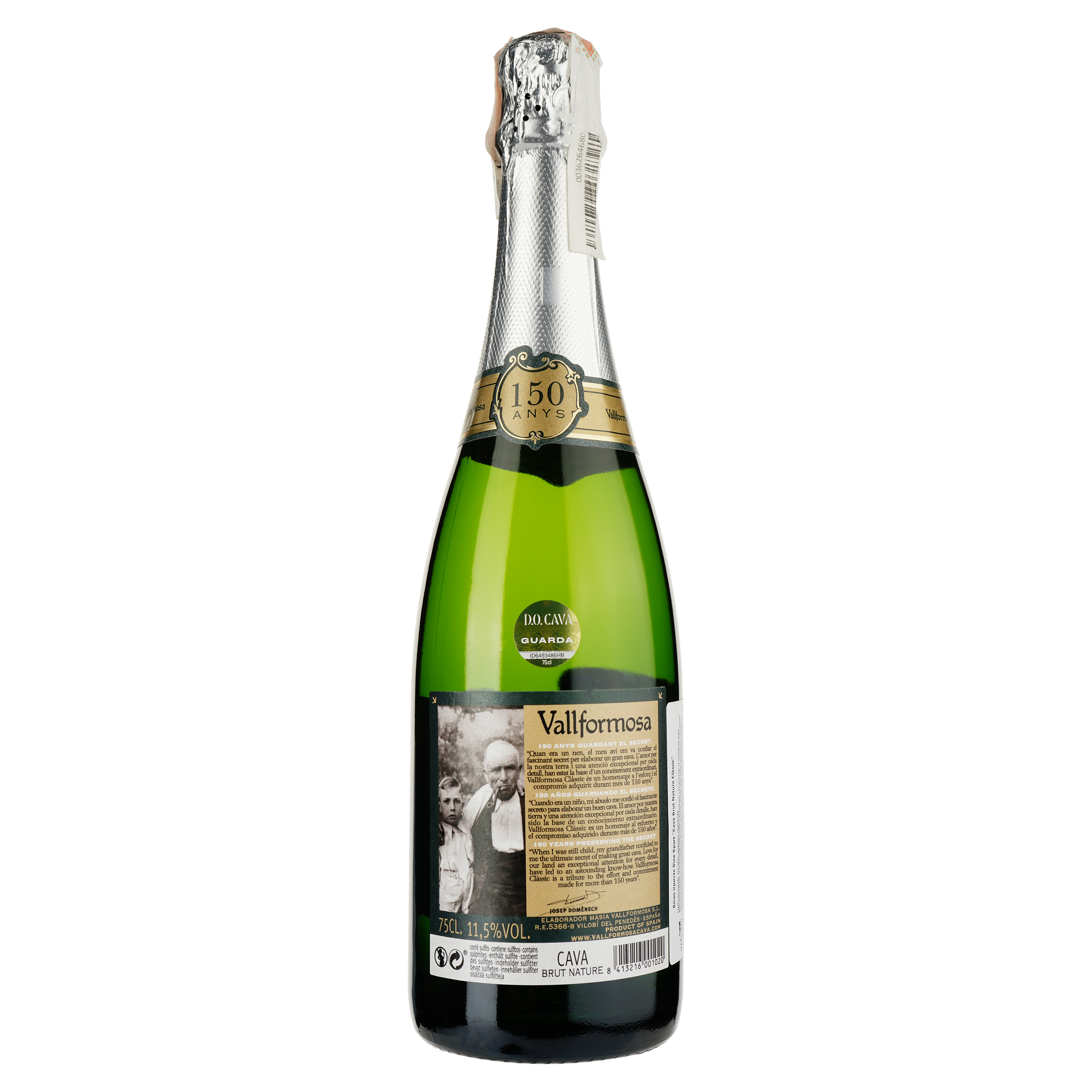 Ігристе вино Masia Vallformosa Classic Brut Nature, біле, брют, 11,5%, 0,75 л - фото 2