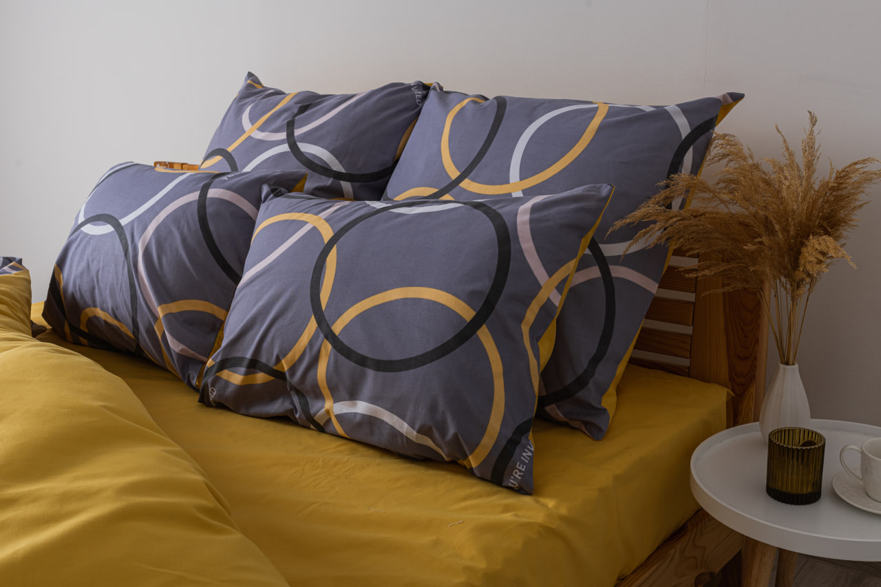 Комплект постельного белья ТЕП Soft dreams Invited семейный серый с желтым (2-03860_25347) - фото 5