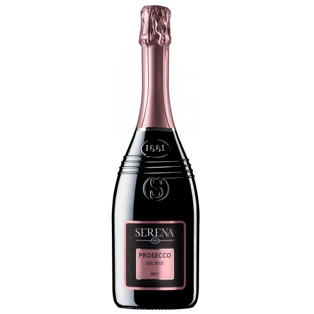 Вино ігристе Serena 1881 Prosecco DOC Rose Brut Millesimato, рожеве, брют, 11%, 0,75 л - фото 1