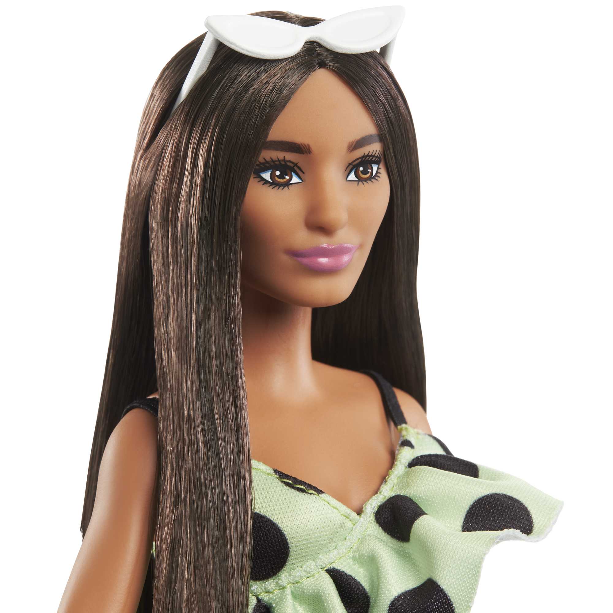 Кукла Barbie Модница в комбинезоне цвета лайм в горошек (HJR99) - фото 4