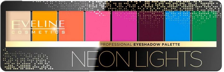 Палетка теней для век Eveline Eyeshadow Professional Palette, тон 06 (Neon Lights), 8 шт., 9,6 г (LMKCIEN8PAL6) - фото 1