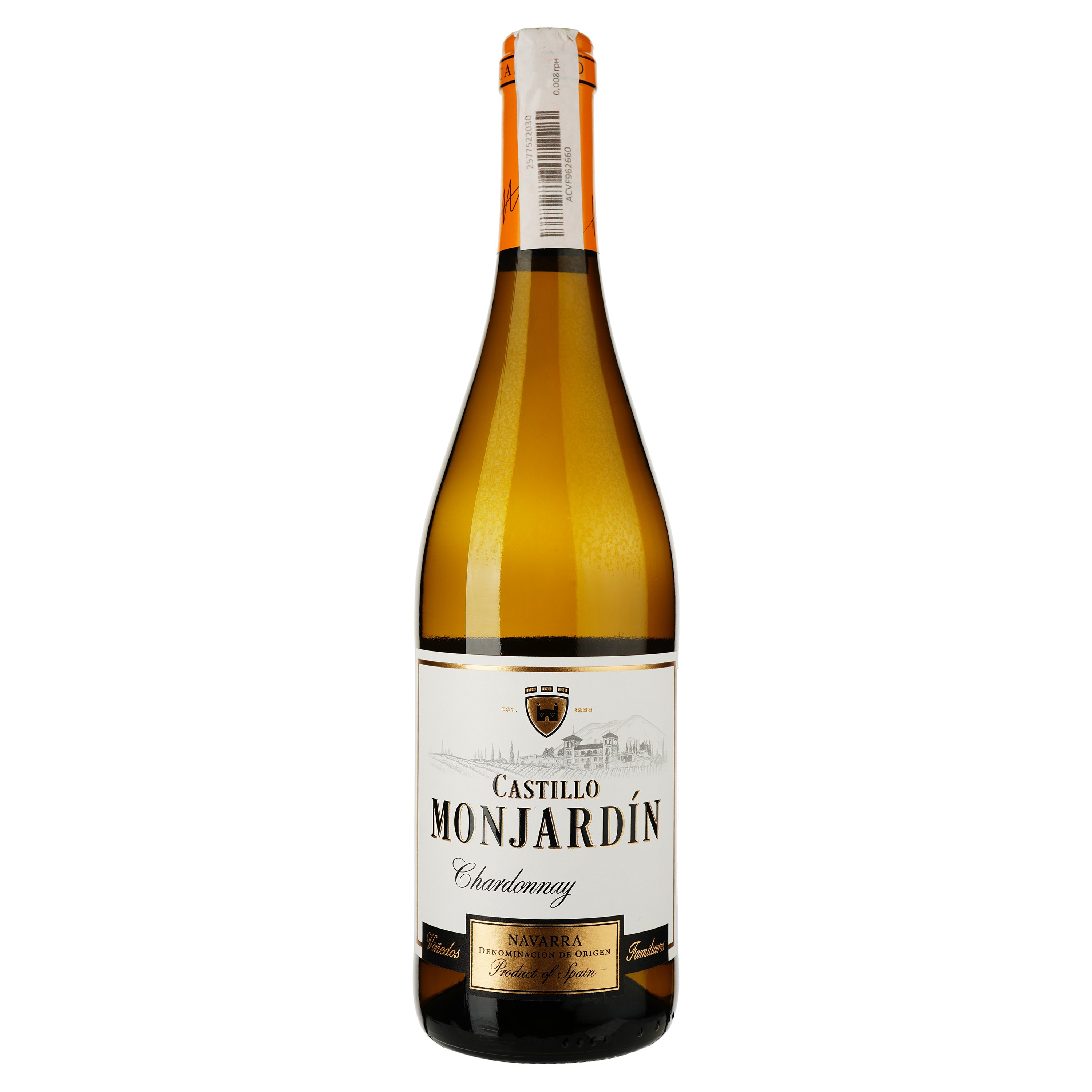 Вино Castillo de Monjardin Chardonnay, біле, сухе, 0,75 л - фото 1