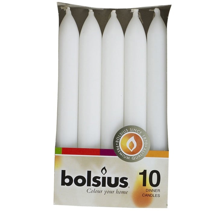 Свічки Bolsius столові, 17х2 см, білий, 10 шт. (702202) - фото 1
