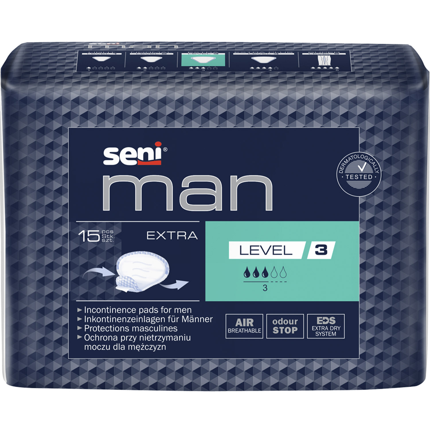 Прокладки урологические Seni Man Extra Level 3 для мужчин 15 шт. - фото 1