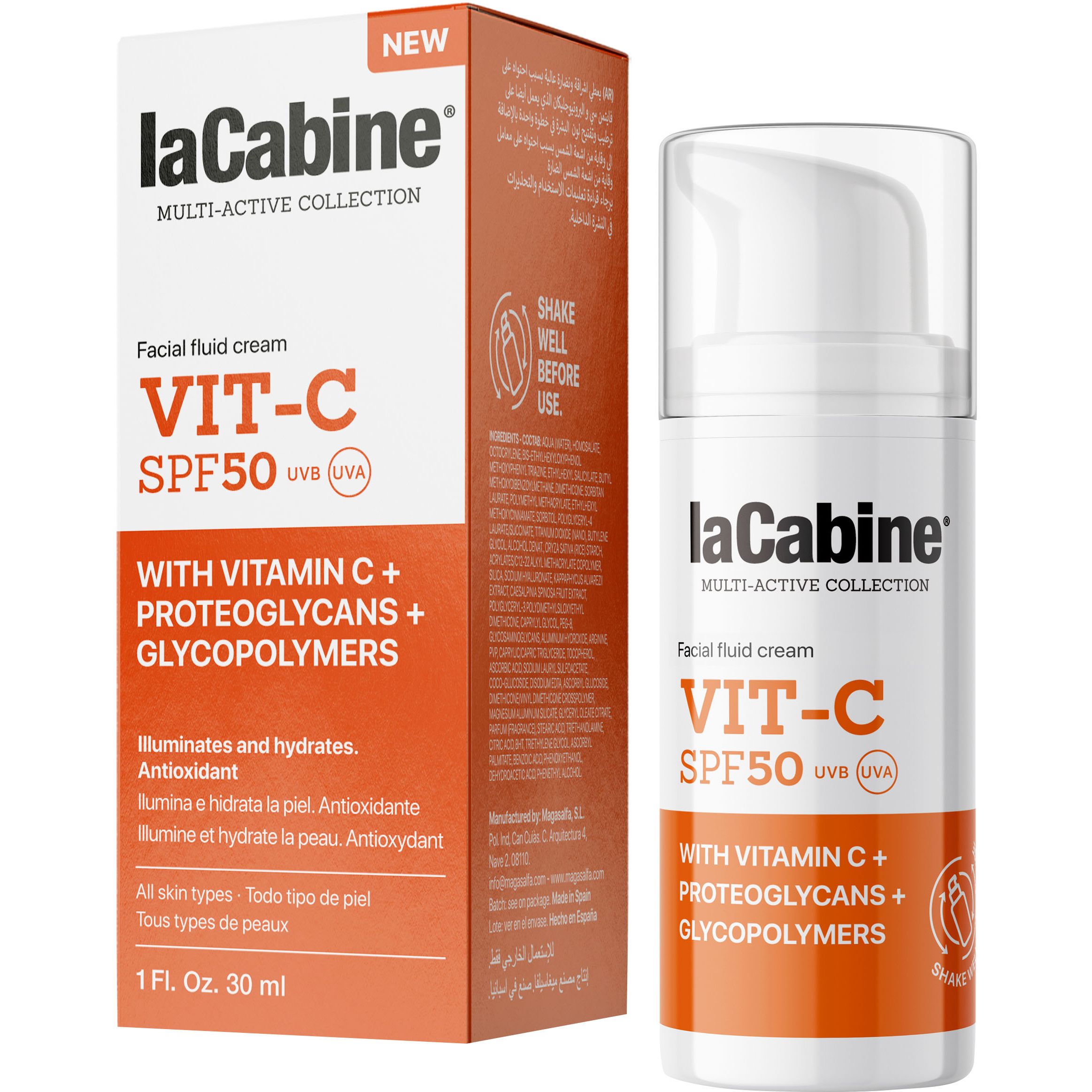 Крем флюид для лица La Cabine Vit-C SPF50 с витамином С 30 мл - фото 1