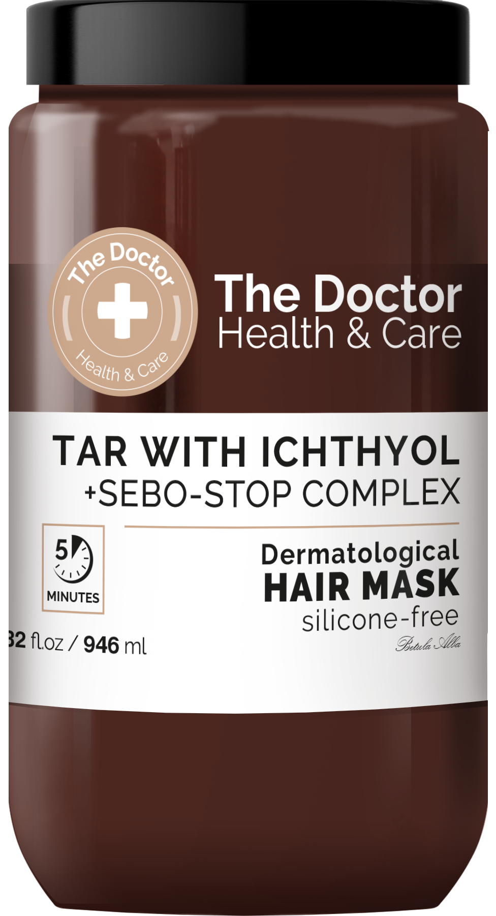 Маска для волос The Doctor Health & Care Tar With Ichthyol + Sebo-Stop Complex Dermatological hair mask, 946 мл - фото 1