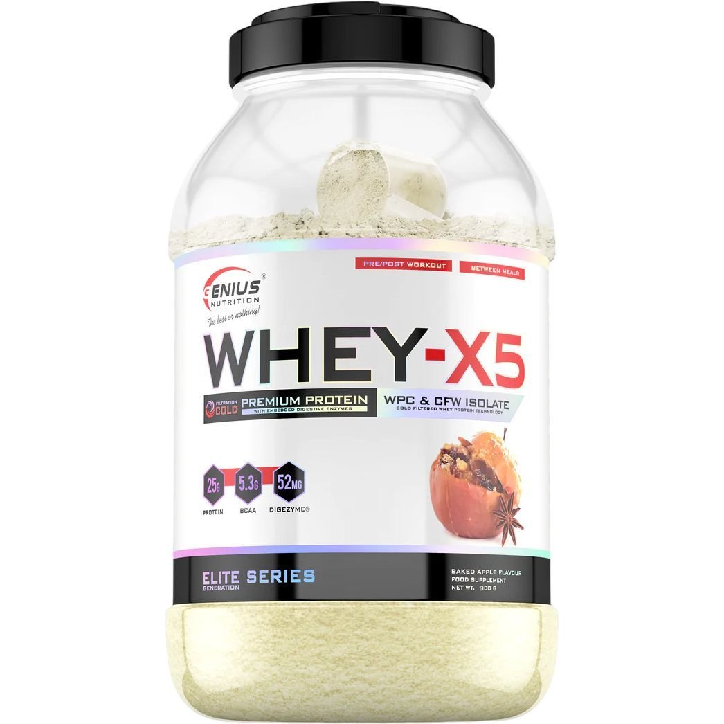 Протеин Genius Nutrition Whey-X5 Backed Apple 900 г - фото 1
