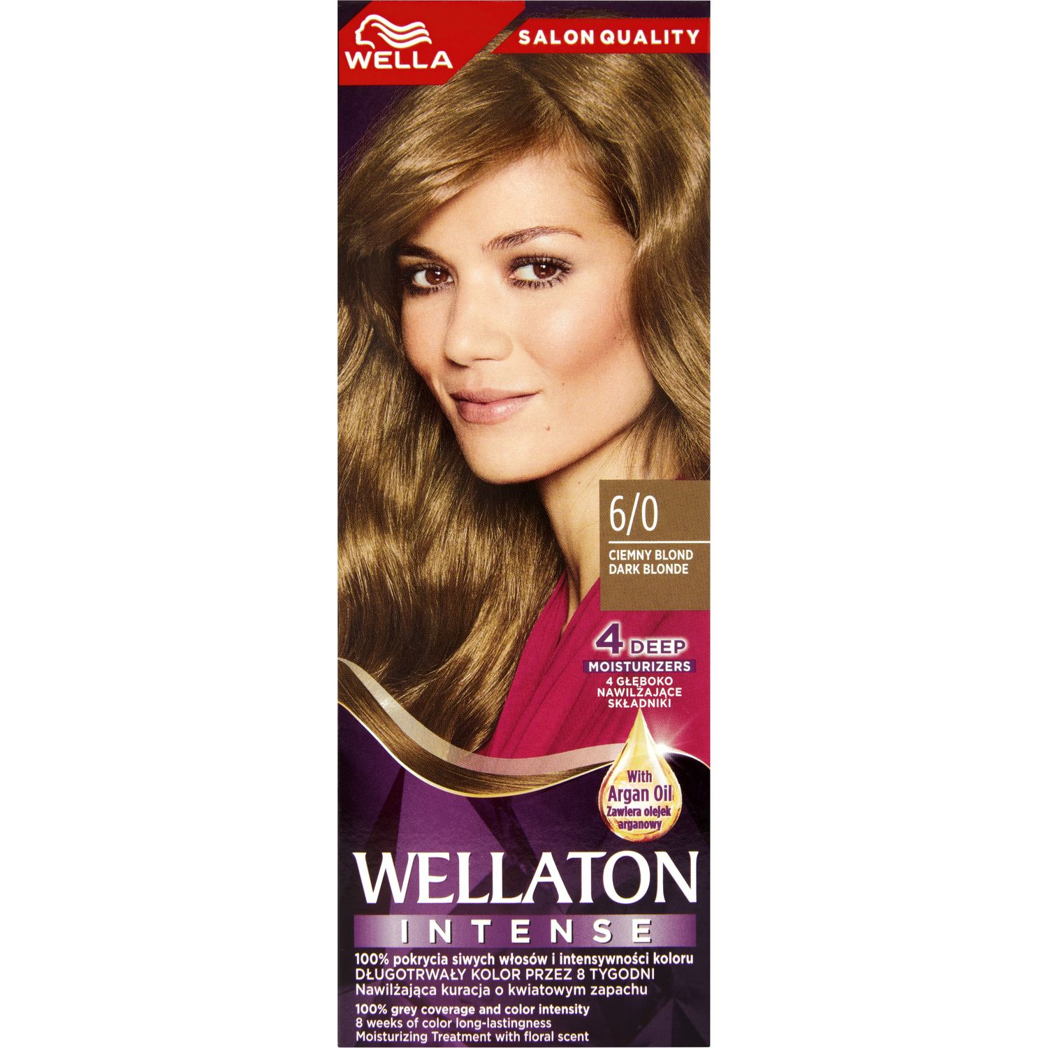 Інтенсивна крем-фарба для волосся Wellaton, відтінок 6/0 (Темний блонд), 110 мл - фото 2