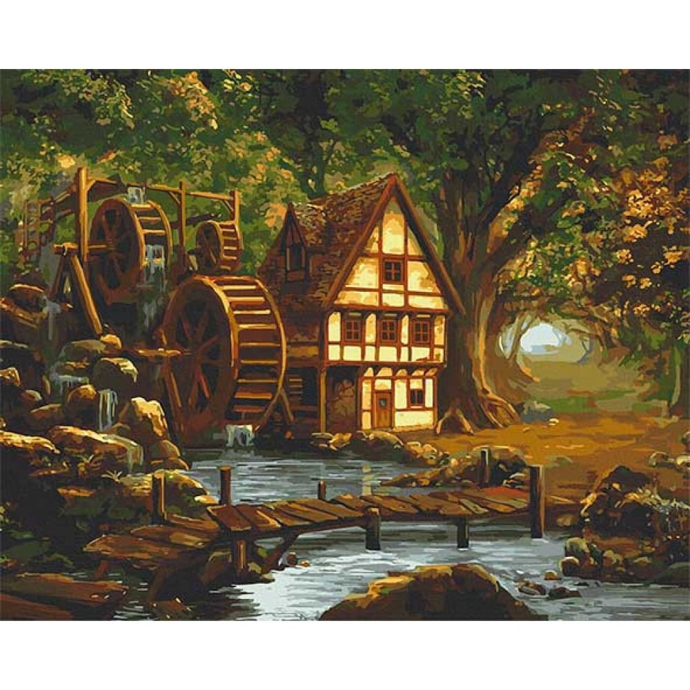 Картина за номерами ArtCraft Млин у зачарованому лісі 40x50 см (10551-AC) - фото 1