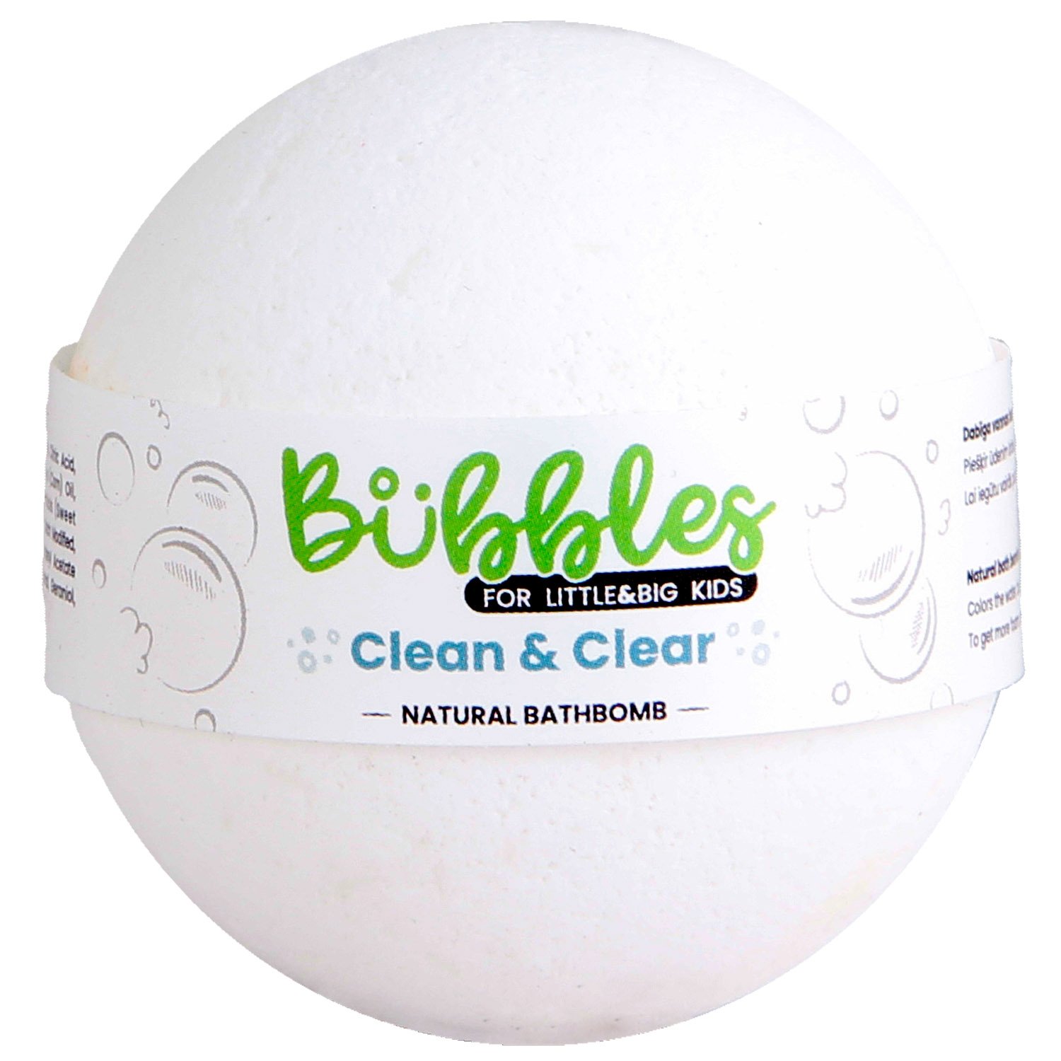 Бомбочка для ванны Bubbles Clean&Clear, детская, 115 г - фото 1