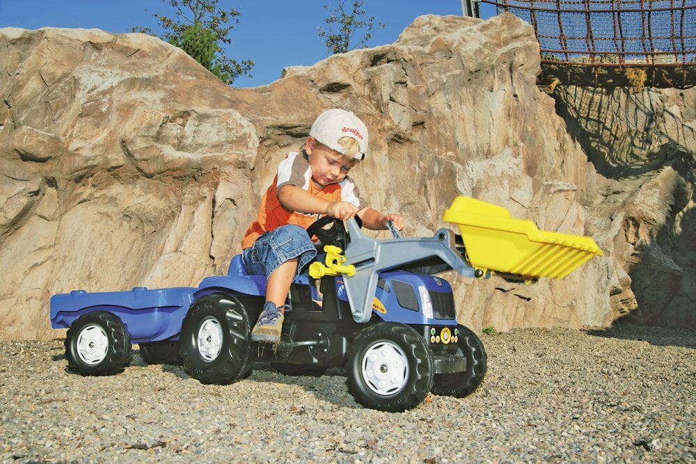 Педальный трактор Rolly Toys rollyKid New Holland, синий с желтым (23929) - фото 2