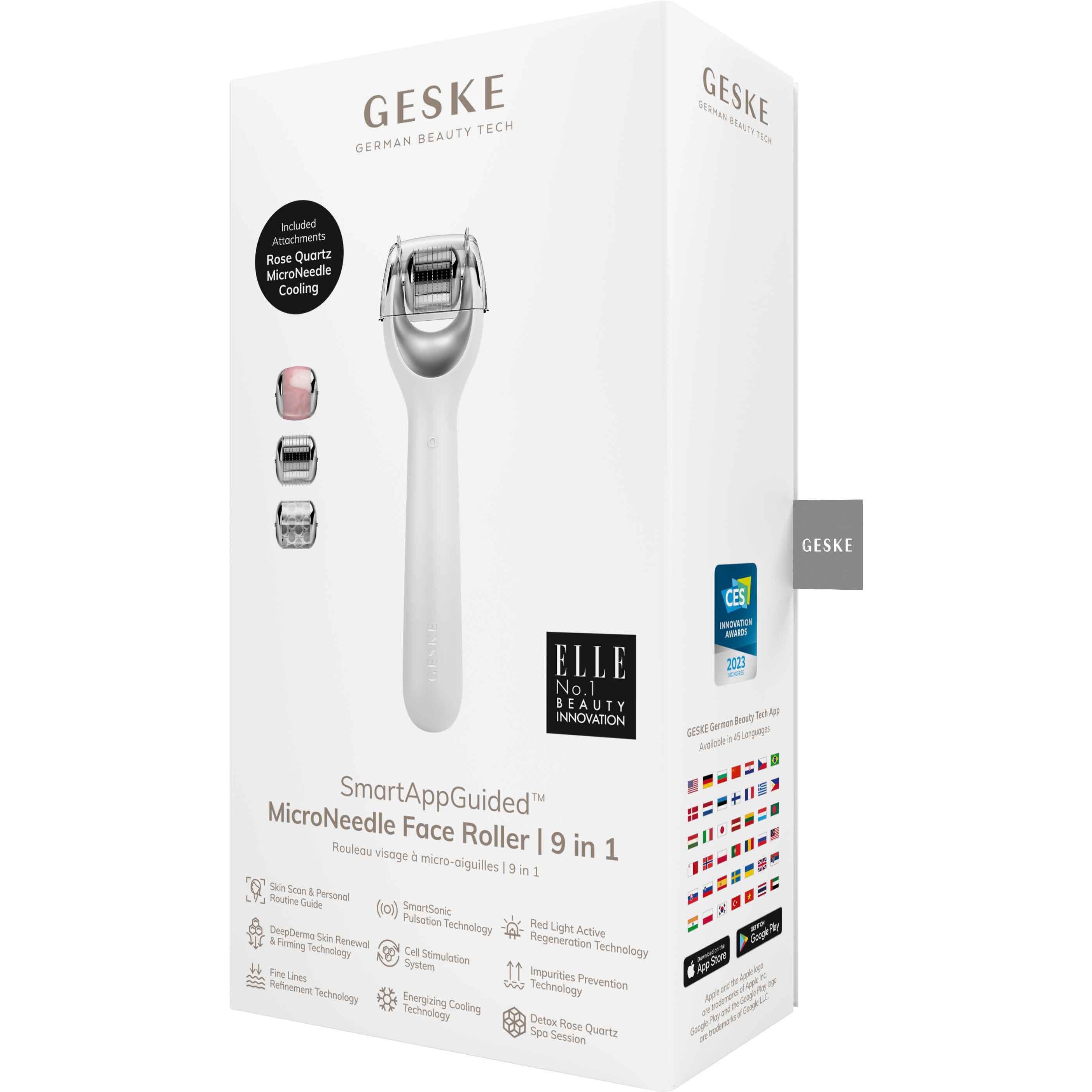 Электронный ролик для лица с микроиглами GESKE MicroNeedle Face Roller 9 в 1 белый - фото 5