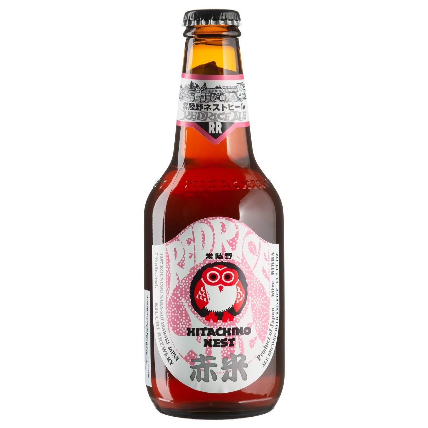 Пиво Hitachino Nest Beer Red Rice Ale, светлое, нефильтрованное, 7% 0,33 л - фото 1