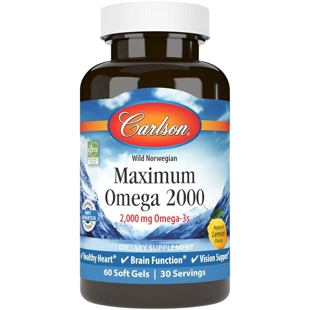 Омега Максимум Carlson Maximum Omega 2000 вкус лимона 60 желатиновых капсул - фото 1