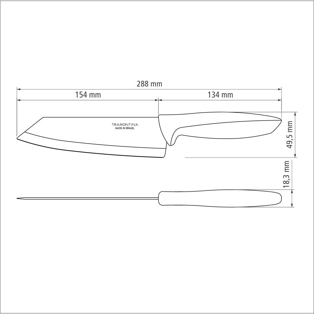 Нож поварской Tramontina Plenus black 152 мм (23443/106) - фото 4