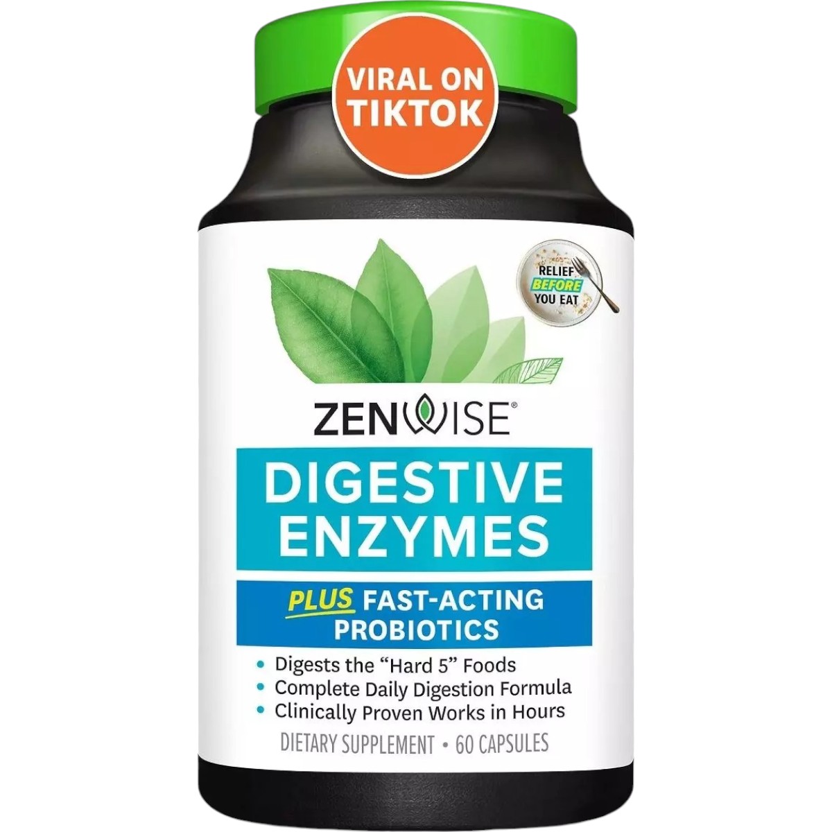 Пищеварительные ферменты и быстродействующие пробиотики Zenwise Digestive Enzymes with Probiotics 180 капсул - фото 1