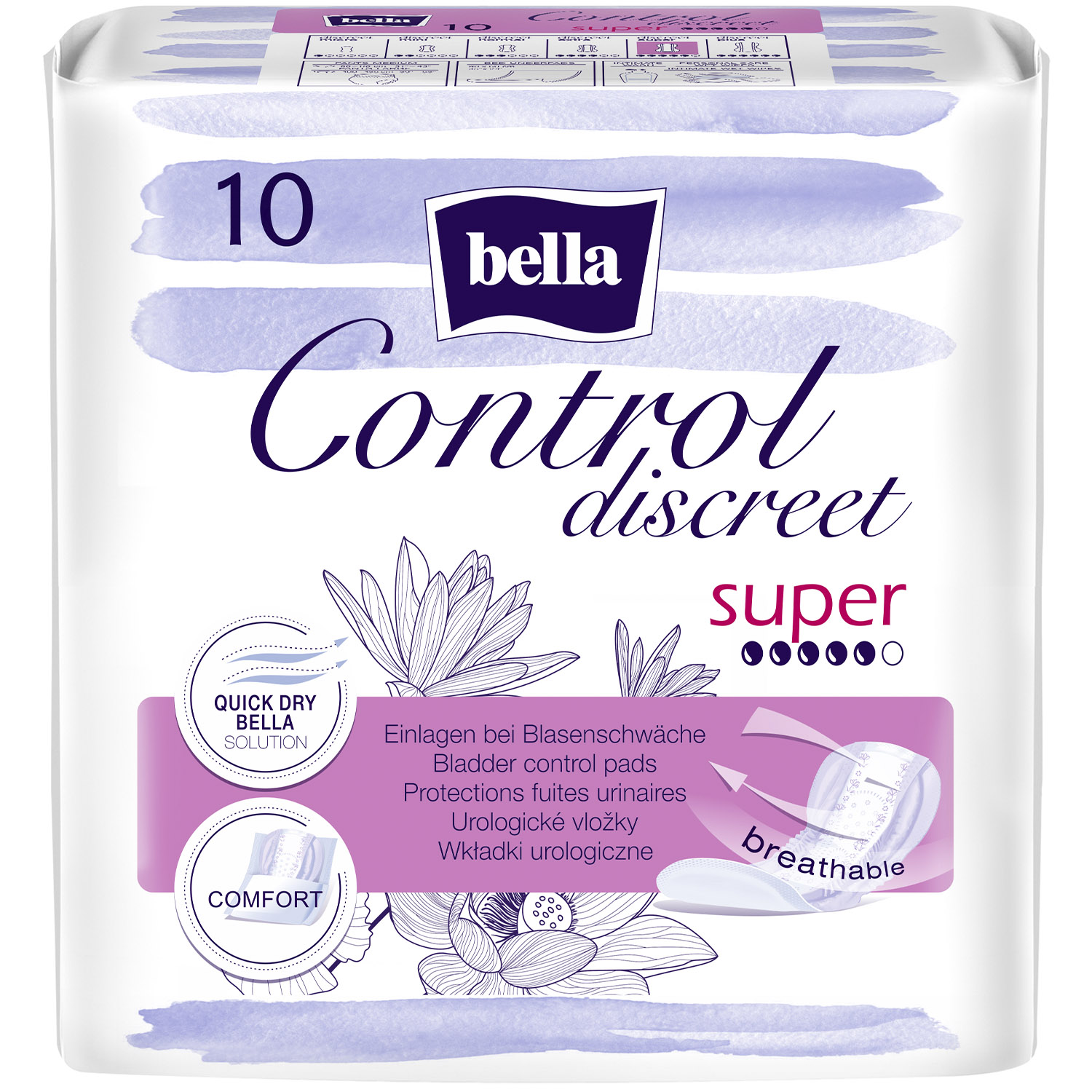 Прокладки урологические Bella Control Discreet Super 10 шт. - фото 1